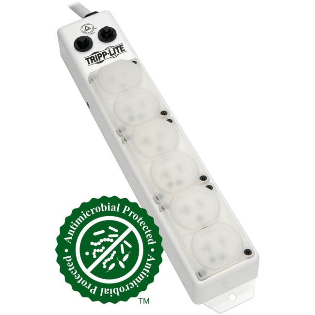 Eaton PS607HG20AOEM Tripp Lite Series Safe-IT UL 1363A Regleta de Potencia de Grado Médico para Zona de Cuidado de Pacientes, 6x Contactos Hospitalarios de 20A, Cubiertas de Seguridad, Cable de 7 ft