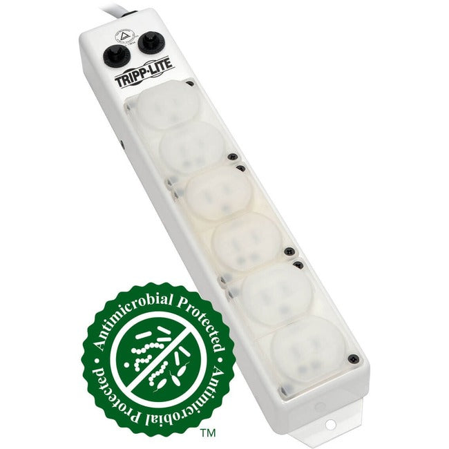 Eaton PS-607-HG-OEM Tripp Lite Series Safe-IT UL 1363A Regleta de energía de grado médico para áreas de atención al paciente, 6 salidas de 15A de grado hospitalario, cubiertas de seguridad, cable de 7 pies