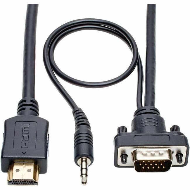 Eaton P566-006-VGA-A Tripp Lite Series Cable Adaptador Activo HDMI a VGA + Audio (HDMI a HD15 de Bajo Perfil + 3.5 mm M/M), 6 ft. (1.8 m), TAA