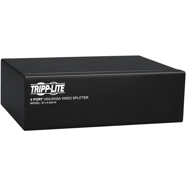 Eaton B114-004-R Tripp Lite by Eaton Divisor de Video VGA/SVGA de 4 Puertos con Amplificador de Señal Video de Alta Resolución 350MHz (HD15 M/4xF)