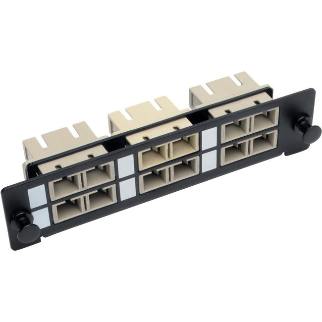 Eaton N492-06D-SC Panel Adaptador de Fibra de Alta Densidad Eaton Tripp Lite Series (MMF/SMF), 6 Conectores SC Duplex, Negro