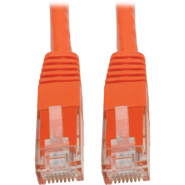 Eaton N200-100-OR Tripp Lite Series Cable Ethernet Cat6 Gigabit Moldeado (UTP) (RJ45 M/M), PoE, Naranja, 100 ft. (30.5 m)