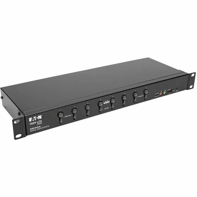 Eaton B024-DUA8-SL Tripp Lite by Eaton Conmutador KVM DVI/USB de 8 Puertos con Audio y Compartición de Periféricos USB 2.0 Montaje en Bastidor 1U Enlace Simple 1920 x 1200 (1080p)