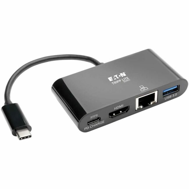 Eaton U444-06N-H4GUBC Tripp Lite by Eaton USB C a HDMI Adaptador Multipuerto Estación de Acoplamiento 4K, Compatible con Thunderbolt 3, USB Type C a HDMI Negro, USB-C, USB Type-C, USB Type C