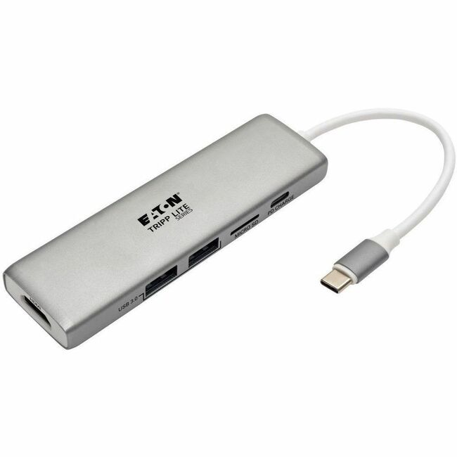 Eaton U442-DOCK10-S Tripp Lite Series USB-C Dock - 4K HDMI, USB 3.x (5Gbps), Puertos USB-A Hub, Lector de Tarjetas de Memoria, Carga PD de 60W