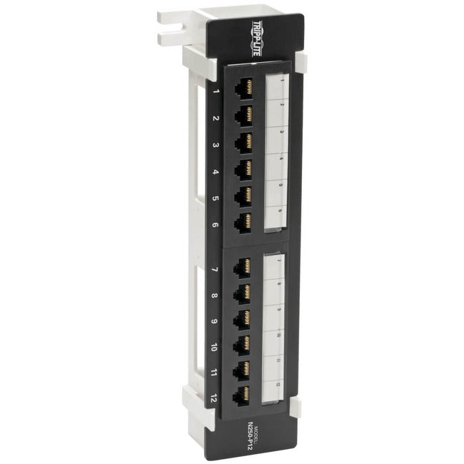 Eaton N250-P12 Panel de Parcheo Montable en Pared de 12 Puertos Serie Eaton Tripp Lite Cat6 - Compatible con PoE+, 110/Krone, 568A/B, Ethernet RJ45, TAA