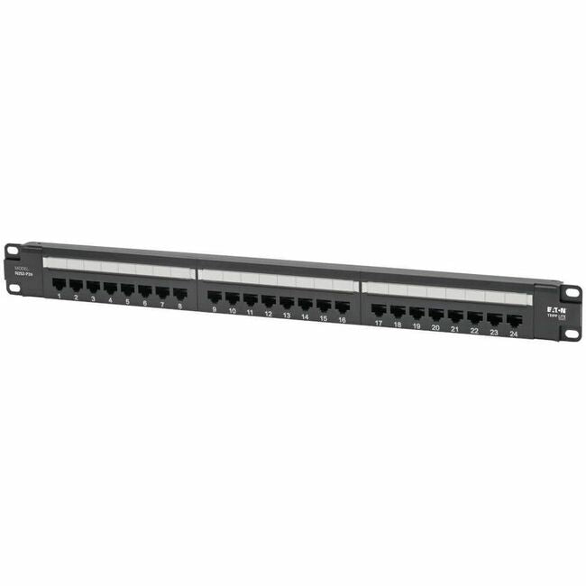 Eaton N252-P24 Panel de Parches Tripp Lite by Eaton Cat6 de 24 Puertos - Compatible con PoE+ 110/Krone 568A/B RJ45 Ethernet 1U Montaje en Rack TAA