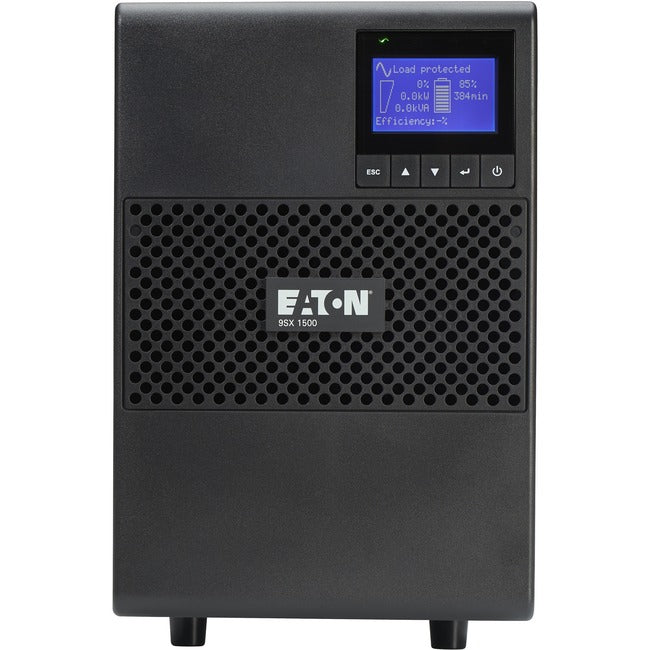 Eaton 9SX1500 9SX 1500VA 1350W 120V UPS de Conversión Doble en Línea - 6 Salidas NEMA 5-15R, Opción de Tarjeta de Red Cibersegura, Operación Extendida, Torre