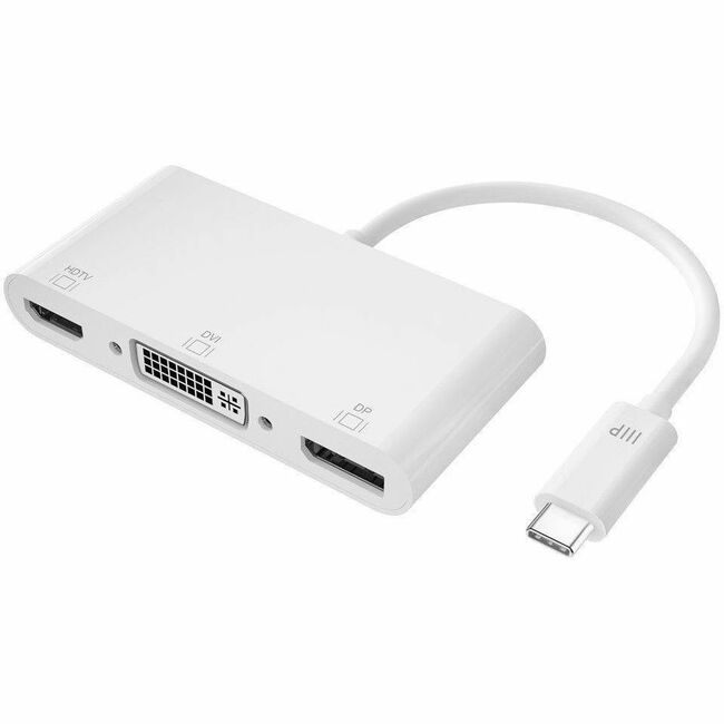 Monoprice, Inc. 27282 Adaptador Pasivo Monoprice USB-C a 4K DisplayPort HDMI y DVI-D de Enlace Único