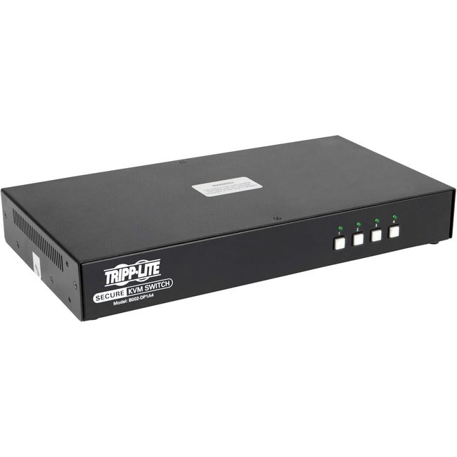 Eaton B002-DP1A4 Tripp Lite by Eaton Conmutador KVM Seguro 4 Puertos DisplayPort a DisplayPort 4K NIAP PP3.0 Certificado Audio Monitor Único TAA