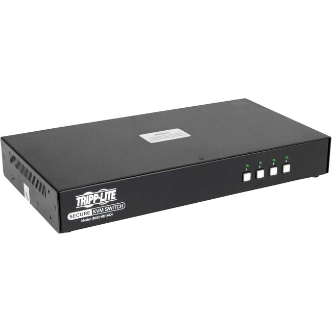 Eaton B002-HD1AC4 Tripp Lite by Eaton Conmutador KVM Seguro, 4 Puertos, HDMI a DisplayPort, 4K, Certificado NIAP PP3.0, Audio, CAC, Monitor Único, TAA