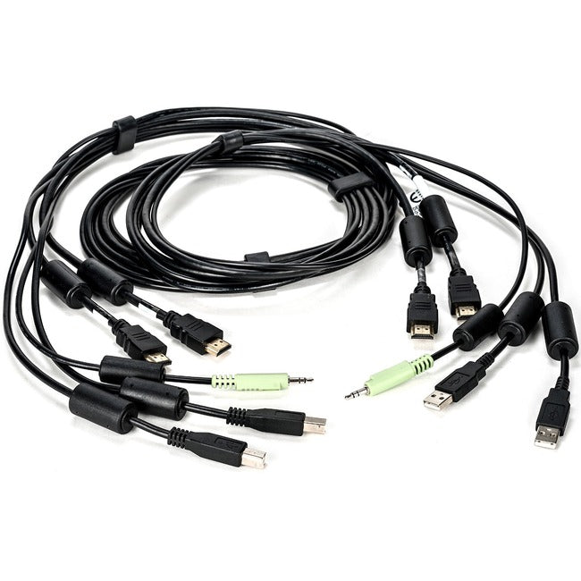 Vertiv CBL0116 Avocent Teclado y Ratón USB, Cable Dual HDMI y Audio, 6 ft. para Conmutadores Vertiv Avocent Serie SV y SC