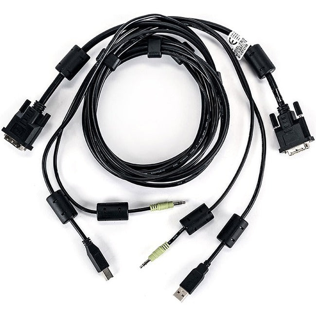 Vertiv CBL0150 Cable KVM Vertiv Avocent con Teclado y Ratón USB, Cable DVI-D y Audio, 6 ft. para Switches Vertiv Avocent Serie SV y SC