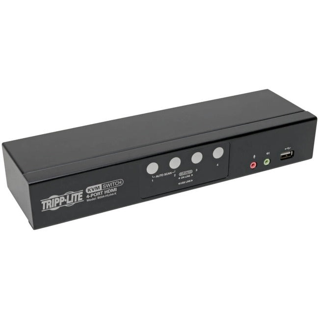Eaton B004-HUA4-K Conmutador KVM HDMI/USB de 4 puertos de la serie Eaton Tripp Lite con compartición de audio/video y periféricos USB
