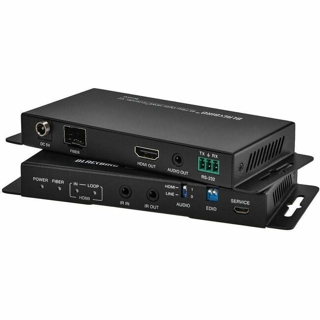 Monoprice, Inc. 24279 Monoprice Blackbird 4K60 Video Extender con HDMI sobre Cable de Fibra Óptica hasta 33,000 pies (10,000m), Soporta IR y RS-232