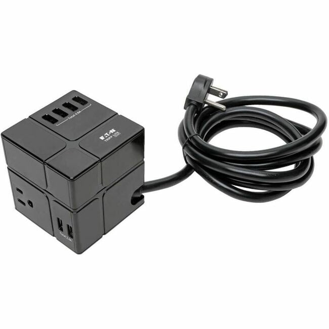 Eaton TLP366CUBEUSBB Tripp Lite by Eaton Protect It! Cubo de Protección de 3 Salidas - 6 Puertos USB-A (7.2A Compartidos) Cable de 6 ft. (1.83 m) 540 Joules Negro