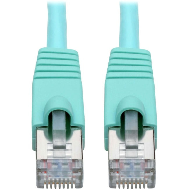 Eaton N262-030-AQ Cable de Red Ethernet Cat6a Blindado STP 10G sin Enganche de la Serie Eaton Tripp Lite (RJ45 M/M), PoE, Aqua, 30 ft. (9.14 m)