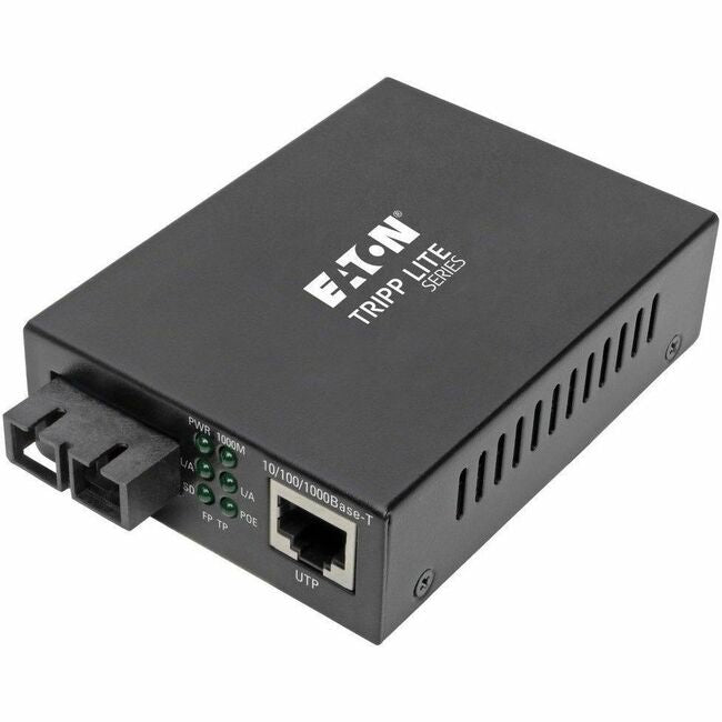 Eaton N785-P01-SC-SM1 Tripp Lite by Eaton Convertidor de Medios Gigabit Monomodo de Fibra a Ethernet POE+ - 10/100/1000 SC 1310 nm 20 km (12.4 mi.)