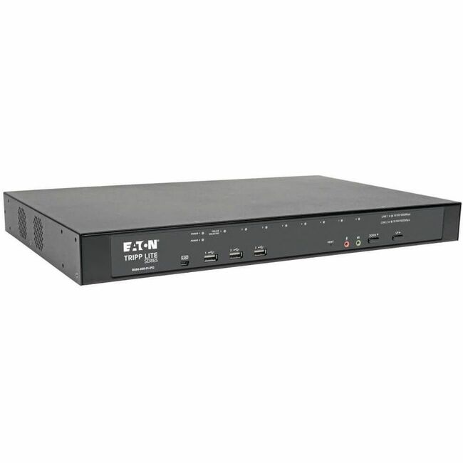 Eaton B064-008-01-IPG Tripp Lite by Eaton Conmutador KVM sobre IP de 8 Puertos Cat5 con Medios Virtuales - 1 Usuario Local y 1 Usuario Remoto Montaje en Bastidor 1U TAA