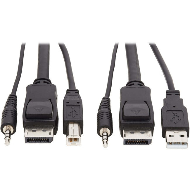 Eaton P783-006 Tripp Lite by Eaton Cable KVM DisplayPort 3 en 1 - 4K DisplayPort USB 3.5 mm Audio (3xM/3xM) 4:4:4 6 ft. (1.83 m) Negro