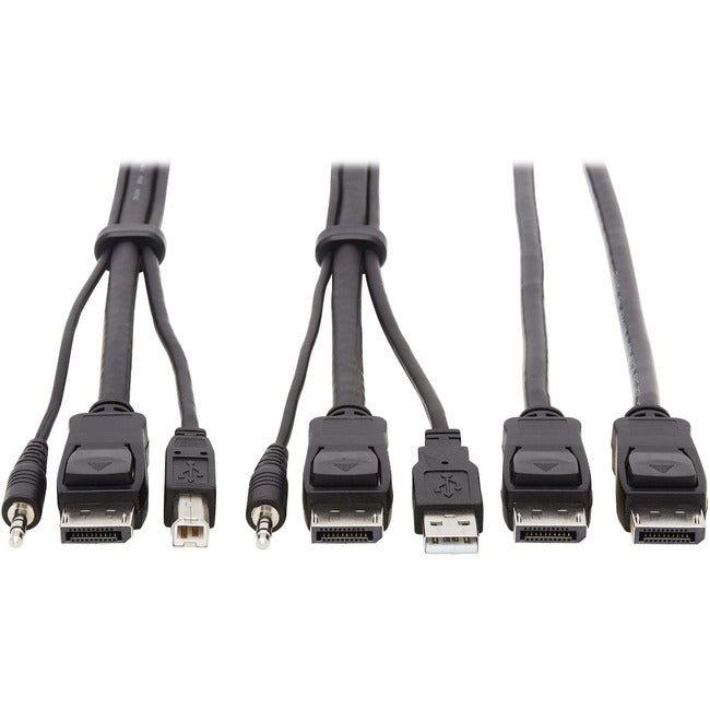 Eaton P783-006-DP Tripp Lite by Eaton Kit de Cable KVM Dual DisplayPort - DP USB Audio 3.5 mm (3xM/3xM) + DP (M/M) 4K 4:4:4 6 ft. (1.83 m) Negro
