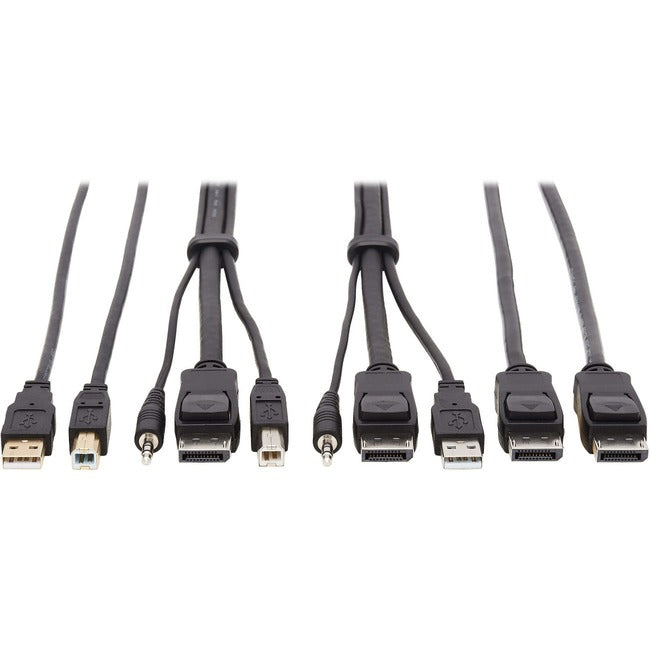 Eaton P783-006-DPU Tripp Lite by Eaton DisplayPort KVM Cable Kit - DP USB 3.5 mm Audio (3xM/3xM) + USB (M/M) + DP (M/M) 4K 6 ft. (1.83 m) Black