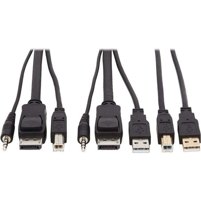 Eaton P783-006-U Tripp Lite by Eaton Cable KVM DisplayPort - DP USB 3.5 mm Audio (3xM/3xM) + USB (M/M) 4K 4:4:4 6 ft. (1.83 m) Negro