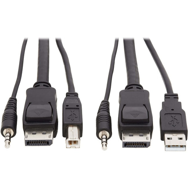 Eaton P783-010 Tripp Lite by Eaton Cable KVM DisplayPort 3 en 1 - 4K DisplayPort USB 3.5 mm Audio (3xM/3xM) 4:4:4 10 ft. (3.05 m) Negro