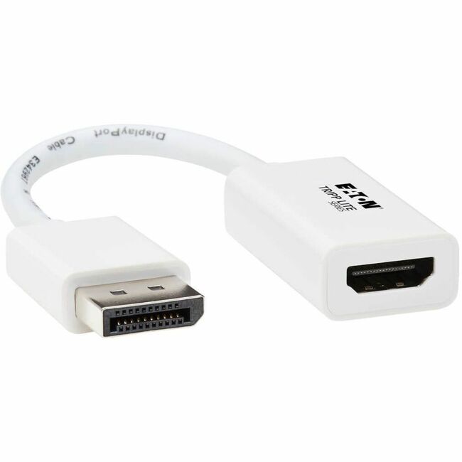 Eaton P136-06N-HDR-W Adaptador Activo Eaton Tripp Lite Series de DisplayPort a HDMI (M/H) - 4K 60Hz, HDR, DP 1.2, HDCP 2.2, Blanco, 6 pulg.