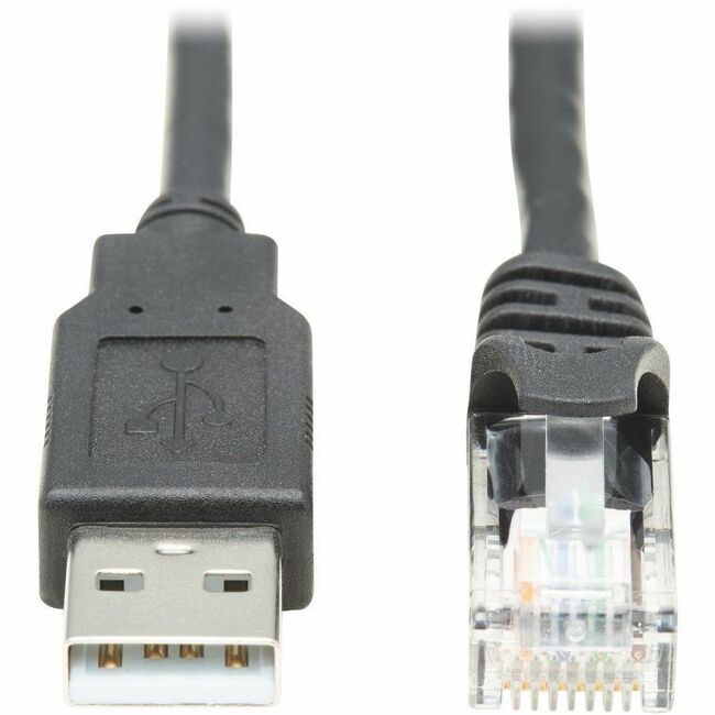 Eaton U009-015-RJ45-X Tripp Lite by Eaton Cable Consola Rollover USB-A a RJ45 (M/M) - Compatible con Cisco 250 Kbps 15 ft. (4.57 m) Negro