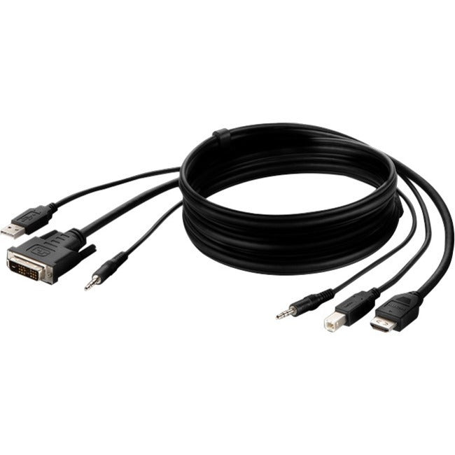 Belkin International INC F1DN1CCBL-DH10T Cable KVM Combo Pasivo Belkin DVI a HDMI Alta Retención + USB A/B + Audio