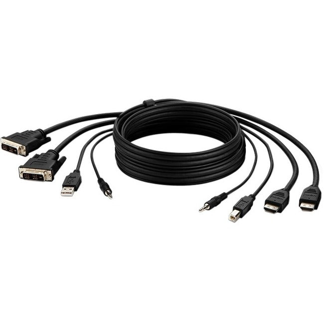 Belkin International INC F1DN2CCBL-DH10T Cable Combo KVM Pasivo Belkin Dual DVI a HDMI de Alta Retención + USB A/B + Audio