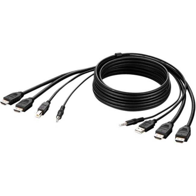 Belkin International INC F1DN2CCBL-HH10T Cable KVM Combo Pasivo Belkin Dual HDMI High Retention + USB A/B + Audio