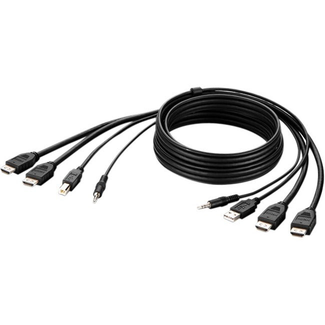 Belkin International INC F1DN2CCBL-HH6T Belkin TAA DUAL HDMI/USB/AUD CBL, HDMI M/M; USB A/B, 6'