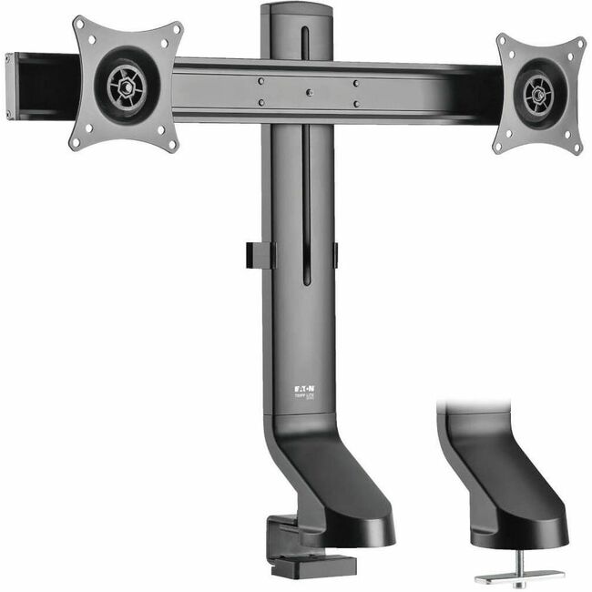 Eaton DDR1727DC Tripp Lite by Eaton Brazo de Monitor Dual Display con Abrazadera de Escritorio y Ojete - Monitor Ajustable en Altura de 17" a 27"