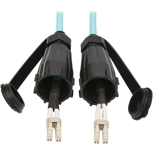 Eaton N820-02M-IND Tripp Lite Series 10Gb Cable de Parcheo de Fibra Multimodo Duplex Rígido Industrial 50/125 OM3 (LC/LC) - IP68, Aqua, 2 m (6.6 ft.)
