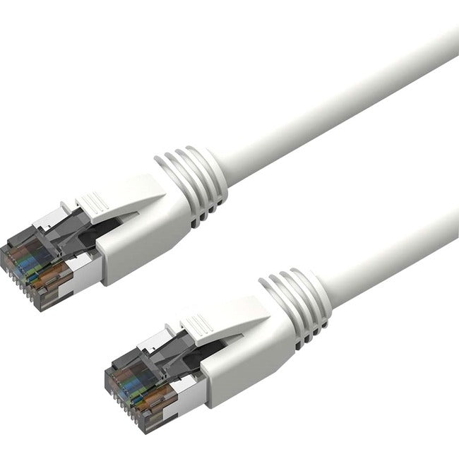 Axiom C8SBSFTP-W10-AX 10FT CAT8 2000mhz S/FTP Cable de Parche Blindado con Bota Snagless (Blanco)