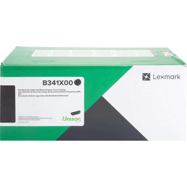 Lexmark B341X00 Cartucho de Tóner Láser Original Lexmark Unison de Rendimiento Extra Alto - Negro - 1 Pieza