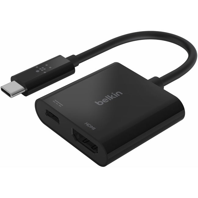 Belkin International INC AVC002BK-BL Belkin USB-C a HDMI Adaptador de Video + Puerto de Carga hasta 60W Power Delivery, 4K a 60Hz