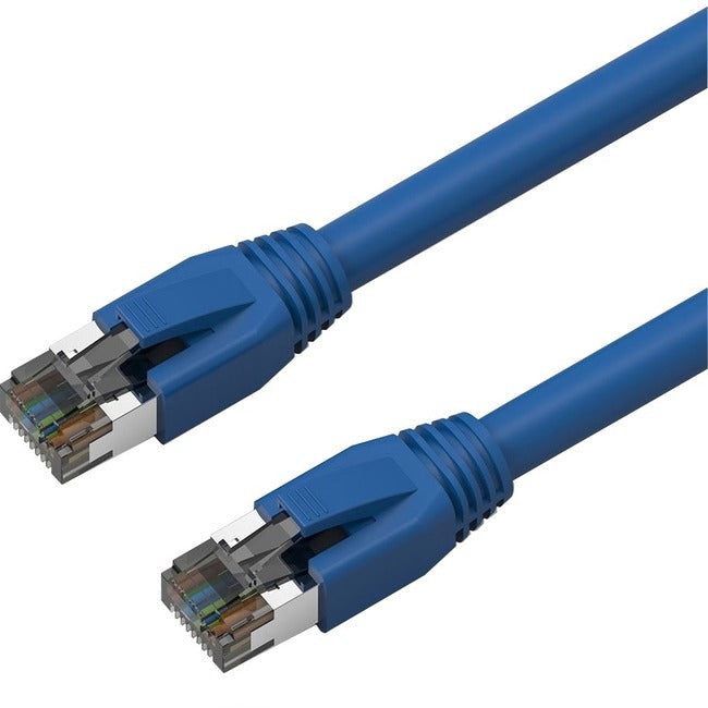 Axiom C8SBSFTP-B50-AX 50FT CAT8 2000mhz S/FTP Cable de Parche Blindado con Bota Antienganche (Azul)