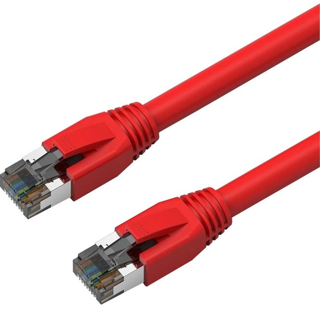 Axiom C8SBSFTP-R15-AX 15FT CAT8 2000mhz S/FTP Cable de Parche Blindado con Boot Snagless (Rojo)