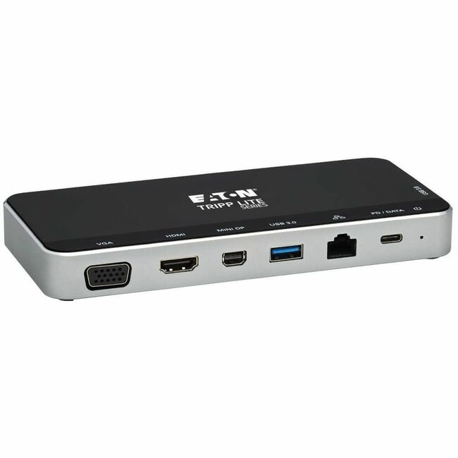 Eaton U442-DOCK16-B Tripp Lite by Eaton Estación de Acoplamiento USB Triple Pantalla - 4K HDMI & mDP VGA USB 3.x (5Gbps) Hub USB-A/C GbE Carga PD 60W