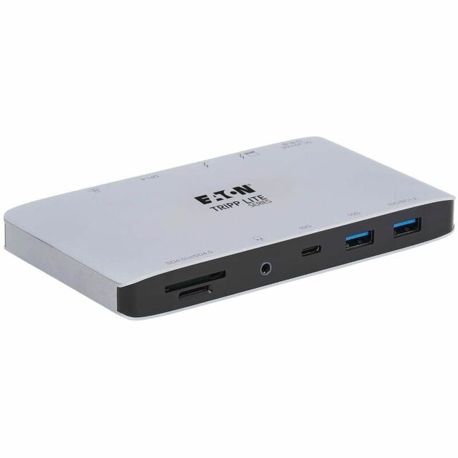 Eaton MTB3-DOCK-03 Tripp Lite by Eaton Thunderbolt 3 Dock w USB-C Compatibility, Dual Display - 8K DisplayPort, USB 3.2 Gen 2 10G, USB-A/C Hub, Memory Card, GbE, 60W Charging