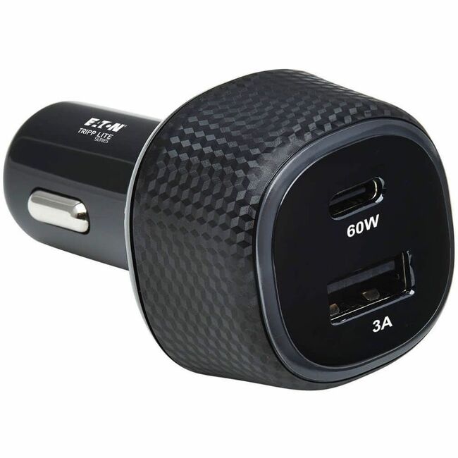Eaton U280-C02-63W-1B Cargador de Auto USB Dual-Puerto Tripp Lite by Eaton 63W Máx - USB-C PD 3.0 Hasta 60W USB-A QC 3.0 Hasta 18W