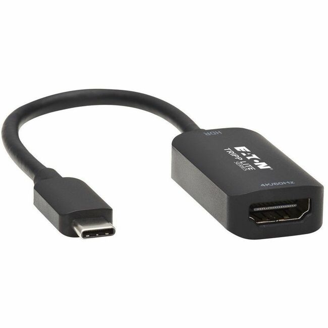 Eaton U444-06N-HDR-B Tripp Lite Series Adaptador Activo USB-C a HDMI (M/H), 4K 60 Hz, HDR, 4:4:4, DP 1.2 Alt Mode, HDCP 2.2, Negro, 6 pulg. (15.2 cm)
