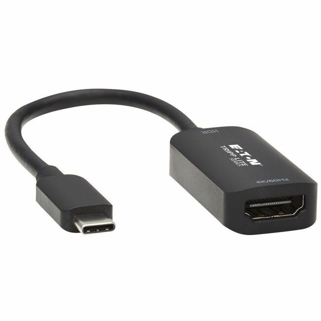 Eaton U444-06N-HDR4-B Cable Adaptador Activo Eaton Tripp Lite Series USB-C a HDMI (M/H), 4K 60 Hz, HDR, 4:4:4, DP 1.4 Alt Mode, HDCP 2.2, Negro, 6 pulg. (15.2 cm)