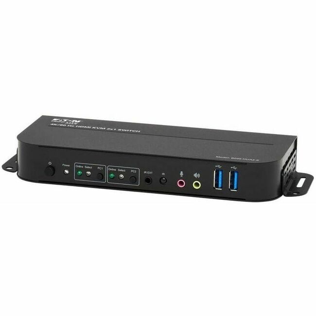 Eaton B005-HUA2-K Tripp Lite Series Conmutador KVM HDMI/USB de 2 Puertos - 4K 60 Hz, HDR, HDCP 2.2, IR, Compartición USB, Cables USB 3.0