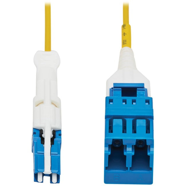 Eaton N381L-001-MF Tripp Lite Series 400G Duplex Singlemode 9/125 OS2 Fiber Optic Cable Adapter (CS-UPC/LC-UPC), M/F, Round LSZH Jacket, Yellow, 1 ft.