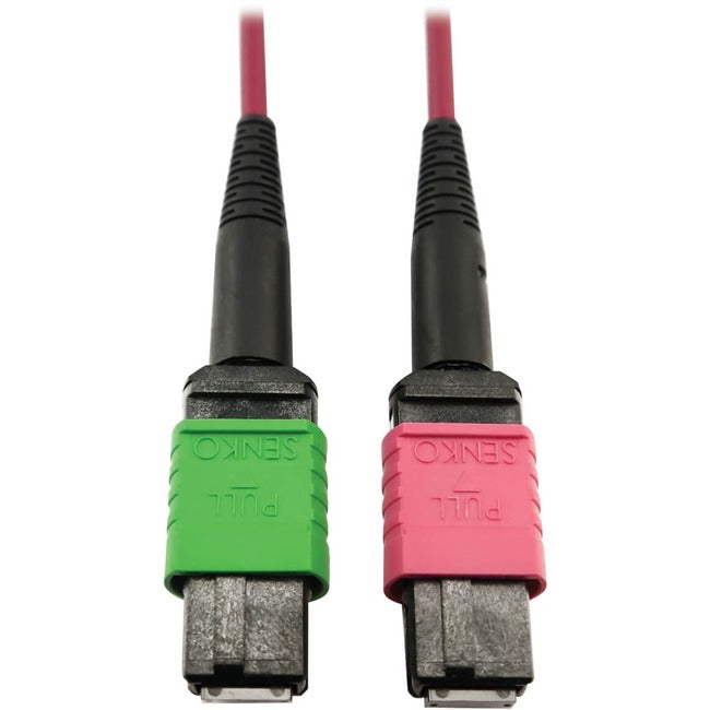 Eaton N846D-01M-16BMG Tripp Lite by Eaton Cable de Fibra Óptica Multimodo 400G 50/125 OM4 Plenum 16F MTP/MPO-APC a MTP/MPO-UPC (H/H) Magenta 1 m