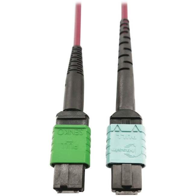 Eaton N846D-01M-16CMG Tripp Lite Series 400G Multimodo 50/125 OM4 Cable de Fibra Óptica Plenum, 16F MTP/MPO-APC a 24F MTP/MPO-UPC (H/H), Magenta, 1 m